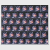 雨滴付き透明チューリップ ラッピングペーパー (フラット)