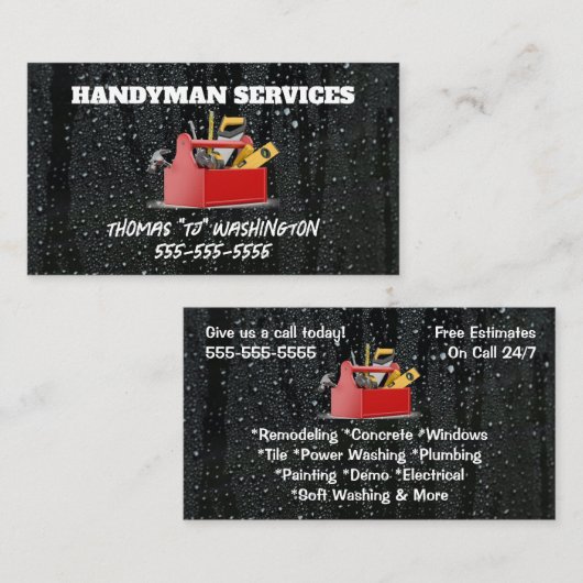 雨滴便利屋の名刺 名刺 (正面/裏面)