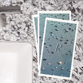 雨滴写真モノグラムの青