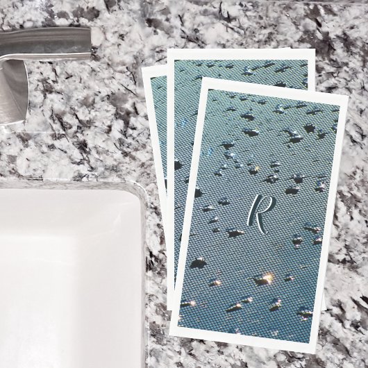 雨滴写真モノグラムの青