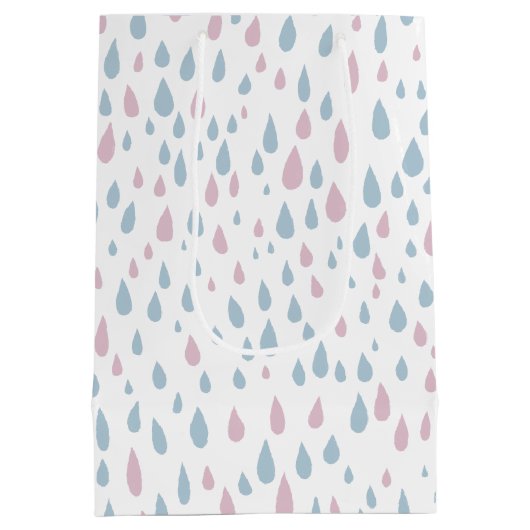 雨滴赤ちゃんシャワーギフト ミディアムペーパーバッグ (裏面)