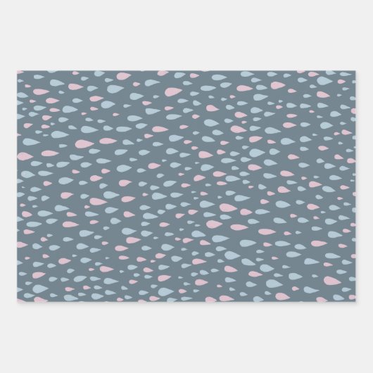 雨滴赤ちゃんシャワーギフト ラッピングペーパーシート (正面)