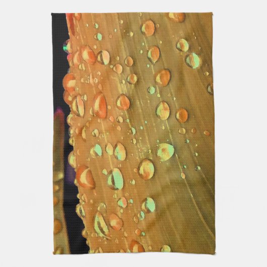 雨滴閉じ込め、スペースシーラストオレンジ キッチンタオル (縦)