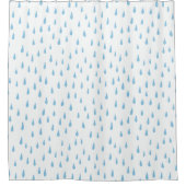 雨滴 |かわいいシャワーカーテン（青と白） シャワーカーテン (正面)