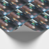 雨滴、ナイトシティ：窓ビュー。 ラッピングペーパー (角)