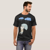 雨猫の傘を差した猫 Tシャツ (正面フル)