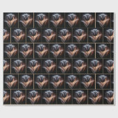 雨白熱［赤熱］光を放つ滴のチューリップ ラッピングペーパー (フラット)