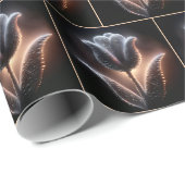 雨白熱［赤熱］光を放つ滴のチューリップ ラッピングペーパー (ロールコーナー)