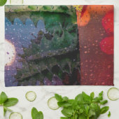 雨窓から持ち上げサボテン キッチンタオル (折り畳み)