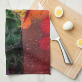 雨窓から持ち上げサボテン キッチンタオル (四つ折り)