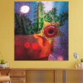 雨窓から持ち上げサボテン キャンバスプリント (インサイチュ (リビング))