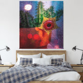 雨窓から持ち上げサボテン キャンバスプリント (インサイチュ (寝室))