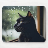 雨窓の黒猫 マウスパッド (正面)