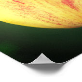 雨粒が近いチューリップ花花びら ポスター (角)