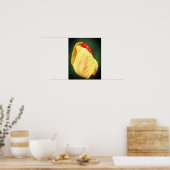 雨粒が近いチューリップ花花びら ポスター (キッチン)