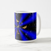 雨粒と蝶の黒と青 コーヒーマグカップ (正面右)