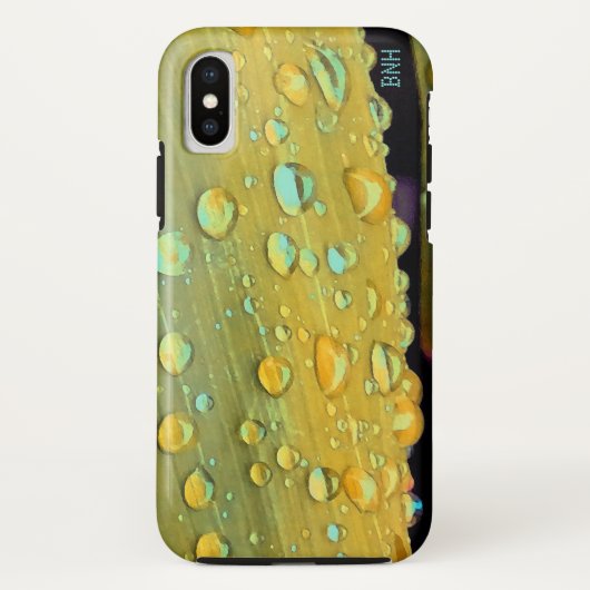 雨粒のクローズアップ、スペーシーマスタードイエロー Case-Mate iPhoneケース (裏面)
