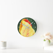 雨粒の付いたチューリップの花びらが閉じられる ラウンド壁時計 (ホーム)