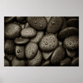 雨粒の川の岩 ポスター