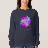 雨粒の白いバラパーソナライズされた スウェットシャツ (正面)