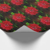 雨粒の美しい赤い花の写真 ラッピングペーパー (角)