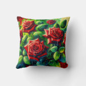 「雨粒の赤いバラ」 クッション (裏面)