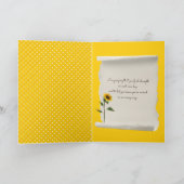 雨粒の黄色い考えるひまわり カード (内部)