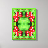 雨粒を持つ赤い果実抽象芸術自然 キャンバスプリント (正面)