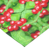 雨粒を持つ赤い果実抽象芸術自然 ショートテーブルランナー (コーナー)