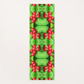 雨粒を持つ赤い果実抽象芸術自然 ヨガマット (正面)