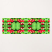 雨粒を持つ赤い果実抽象芸術自然 ヨガマット (正面(横))