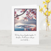 雨粒オンさくらんぼ花悔やみや弔慰 カード (黄色い花)