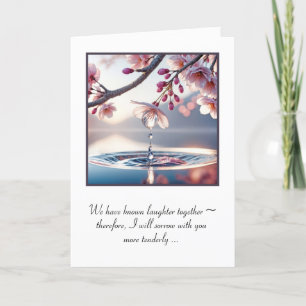 雨粒オンさくらんぼ花悔やみや弔慰 カード