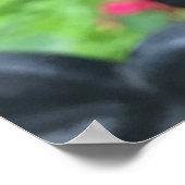 雨粒ピンクローズフラワーバラ雨日NYC ポスター (角)