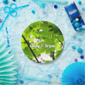 雨粒葉付きメエデ ペーパープレート (パーティー)