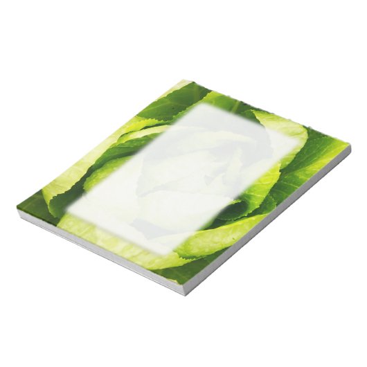 雨粒葉付き緑レタス ノートパッド (回転)