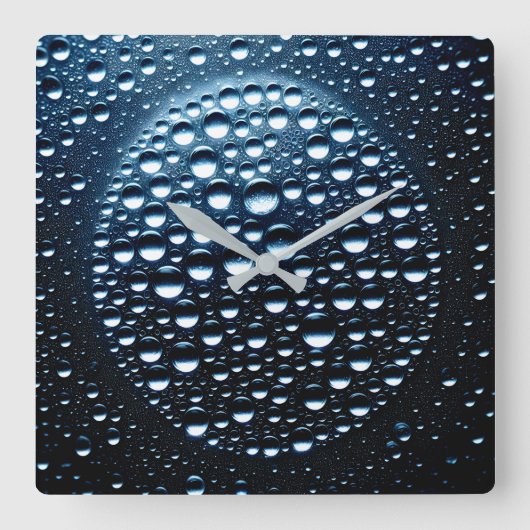 雨粒 スクエア壁時計 (正面)