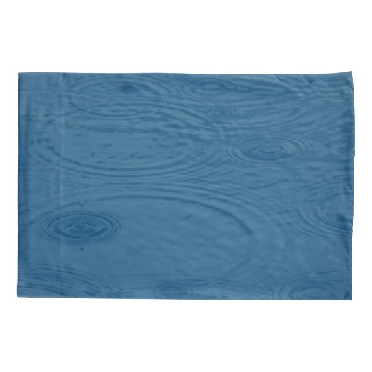 雨紋（青い水波） 枕カバー (裏面)