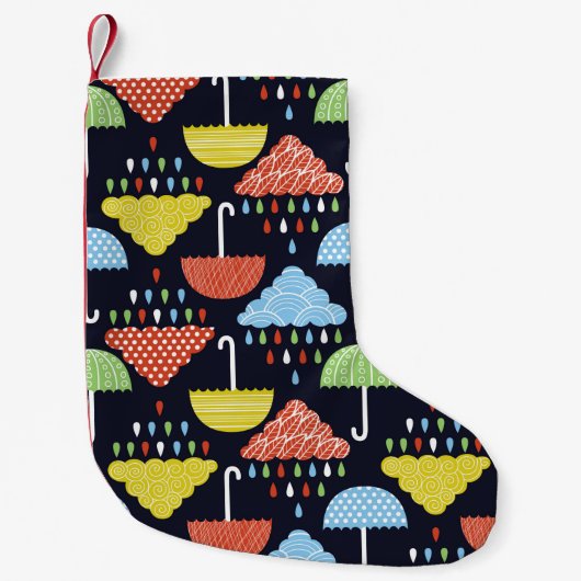 雨継ぎ目のない模様 スモールクリスマスストッキング (正面)