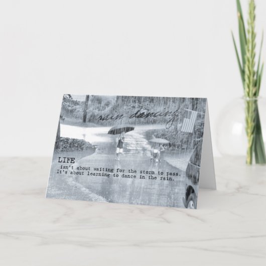 雨舞いグリーティングカード サンキューカード (正面)