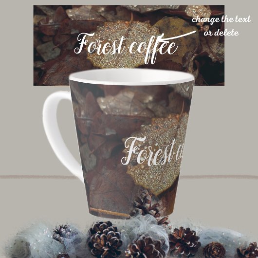 雨落ちた後の茶色の葉 カフェラテマグ