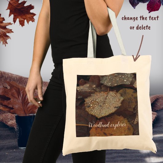 雨落ちた後の茶色の葉 トートバッグ