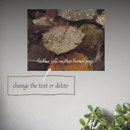 雨落ちた後の茶色の葉 ポスター