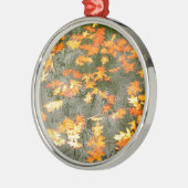 雨落ちた葉中の_サンダー_コーブ メタルオーナメント (左)