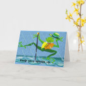 雨蛙の声を上げ保て元気を上げて カード (黄色い花)