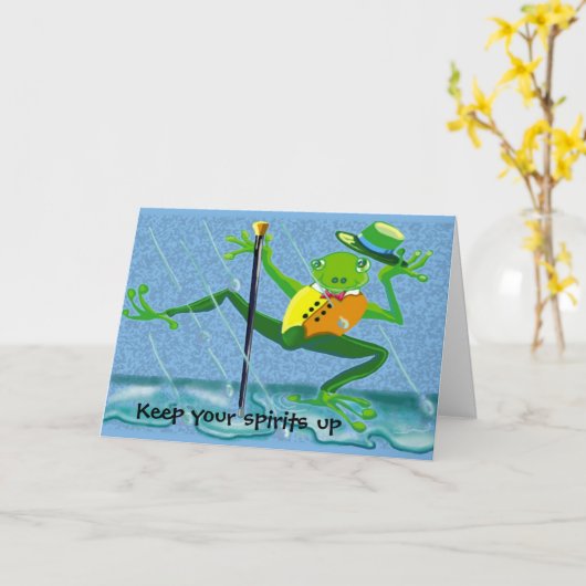 雨蛙の声を上げ保て元気を上げて カード (黄色い花)