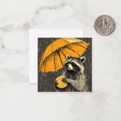 雨表現中の自分自身：ミニマルなラクーン ノートカード (正面/裏面インサイチュ)