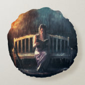 『雨読の女の本』 ラウンドクッション (裏面)