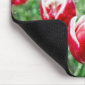 雨赤と白滴のチューリップ マウスパッド (コーナー)