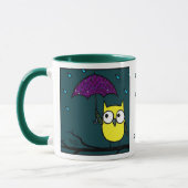 雨雨は遠くにに-コキンメフクロウのマグ行きます マグカップ (左)